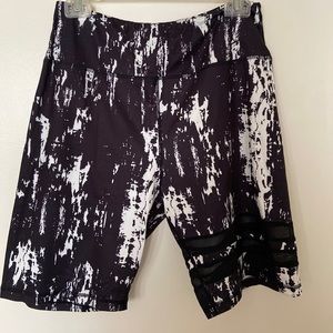 Tie Dye Mesh Insert Sports Biker Shorts